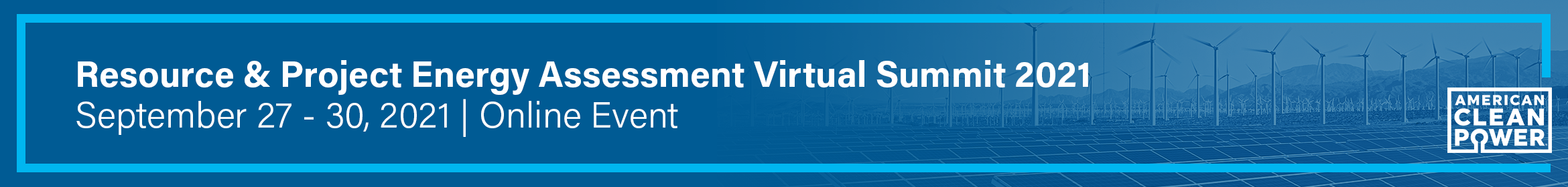Resource & Project Energy Assessment Virtual Summit 2021 Main banner