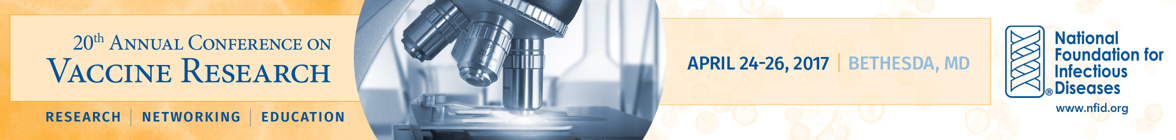 20th Annual Conference on Vaccine Research (2017) Main banner
